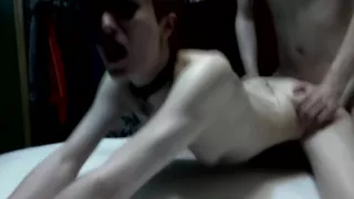 Pale Tattooed Redhead Teen gets fucked from behind