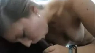 sucking my black boyfriends cock until he cums in my mouth