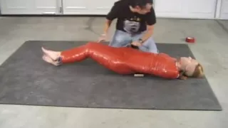 Victoria mummified and blindfold