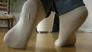 Ballerina Dirty White Socks Posing