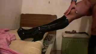 Muscular FBB Strips and Fucks Herself With A Big Dildo