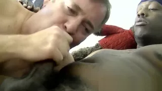 Horny mature BBC James gets cock sucked until big cumshot