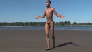 Island cousin playing naked catch