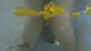 Nadia White takes a bath