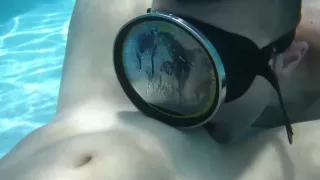 Candy being licked underwater
