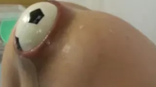 asshole of my slave stuffed with objects and my fists