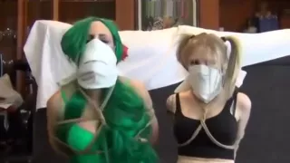 Harly tied up and remove her boots