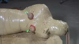 Mummified woman all wrapped up