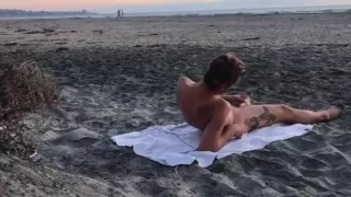 Hot Guy Jerking Off At The Beach