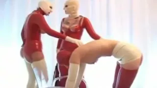 Latex lesbian threesome
