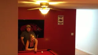 fucked friends wife on their pool table
