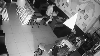 Fucking a hot blond in a closed Bar