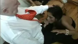 Creepy Old Man Rips Her Nylons And Fucks Her Ass
