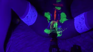 Playing with glow paint Having contracting orgasms with a surprise ending!