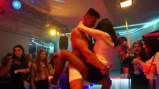 Euro bachelorette sucking off strippers cock