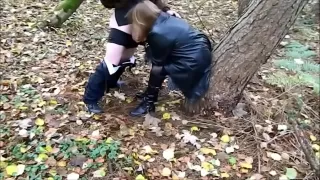 Having fun in woods