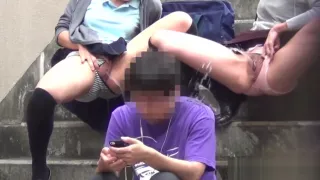 Asian teens pee on dude