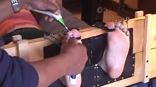 Tickling creamy feet