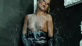 Wam slut fucks fake gloryhole cock