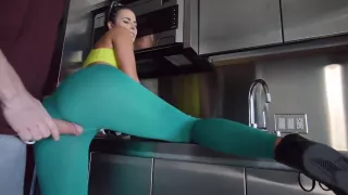 Hot Yoga Pants Tease and cumshot