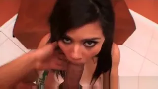 Busty Latina girl sucking by Anabolic