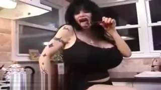 MISTRESS RHIANNON in the KITCHEN with a COCK