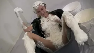 Girl in marshmallow fluff