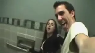 my horny girlfriend  fucking me and swallowing my sperm in a restaurant bathroom