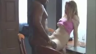 Blonde chick fucked hard by two black dudes