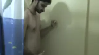 Indian boy bathing nude