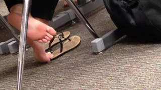 Candid College Cheerleader Feet in Class 4