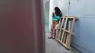 spy ugly bitch in street