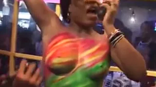Black girls stripping, flashing, and getting their breasts painted