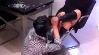 Chinese femdom Boot worship