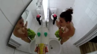 Petite teen caught on spy cam in the bathroom