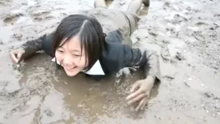 Muddy japanese office girl.
