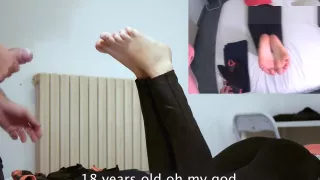 Cumshot on Cheesy Teen Feet