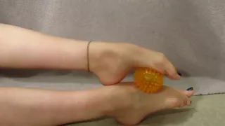 Asian girl's toes (anklet, blue toes)