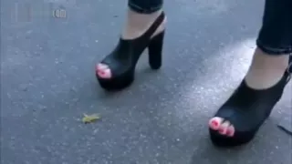 Sexy Lena crushing locust outside.