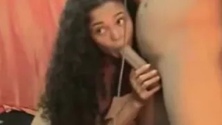 Curly Teen Amateur Sucks Dick On Cam