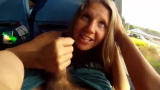 Public blowjob on a bus