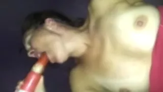 Wife sucks dildo as i fuck her pussy