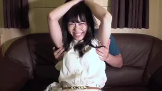 Japanese cute girl tickling