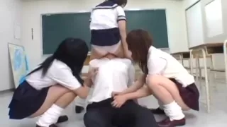 Japanese SchoolGirls Butt Dominate Guy