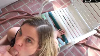 fucking around on the front porch