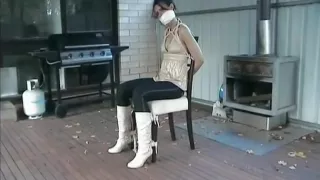 Angel chairtied on the porch