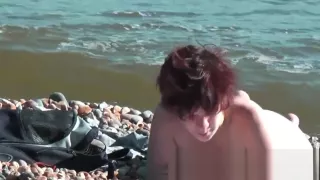 Beautiful nudist babes on beach posing for me