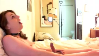 Young Amateur shemale readhead teen masturbates