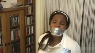 Ebony girl tied and moaning