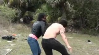 She Kicks His Face with Her Heel Boots